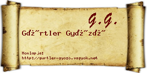 Gürtler Győző névjegykártya
